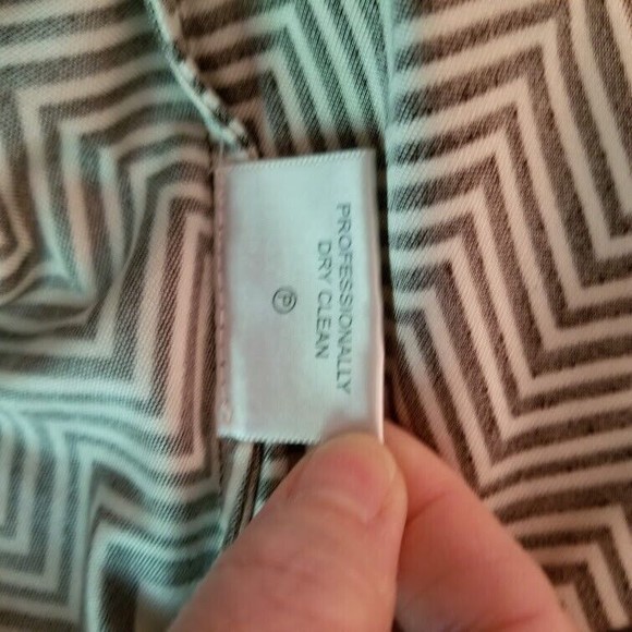 Tory Burch Brown Chevron Midi  Sleeveless 100% Silk Dress Sz Small - Picture 13 of 14